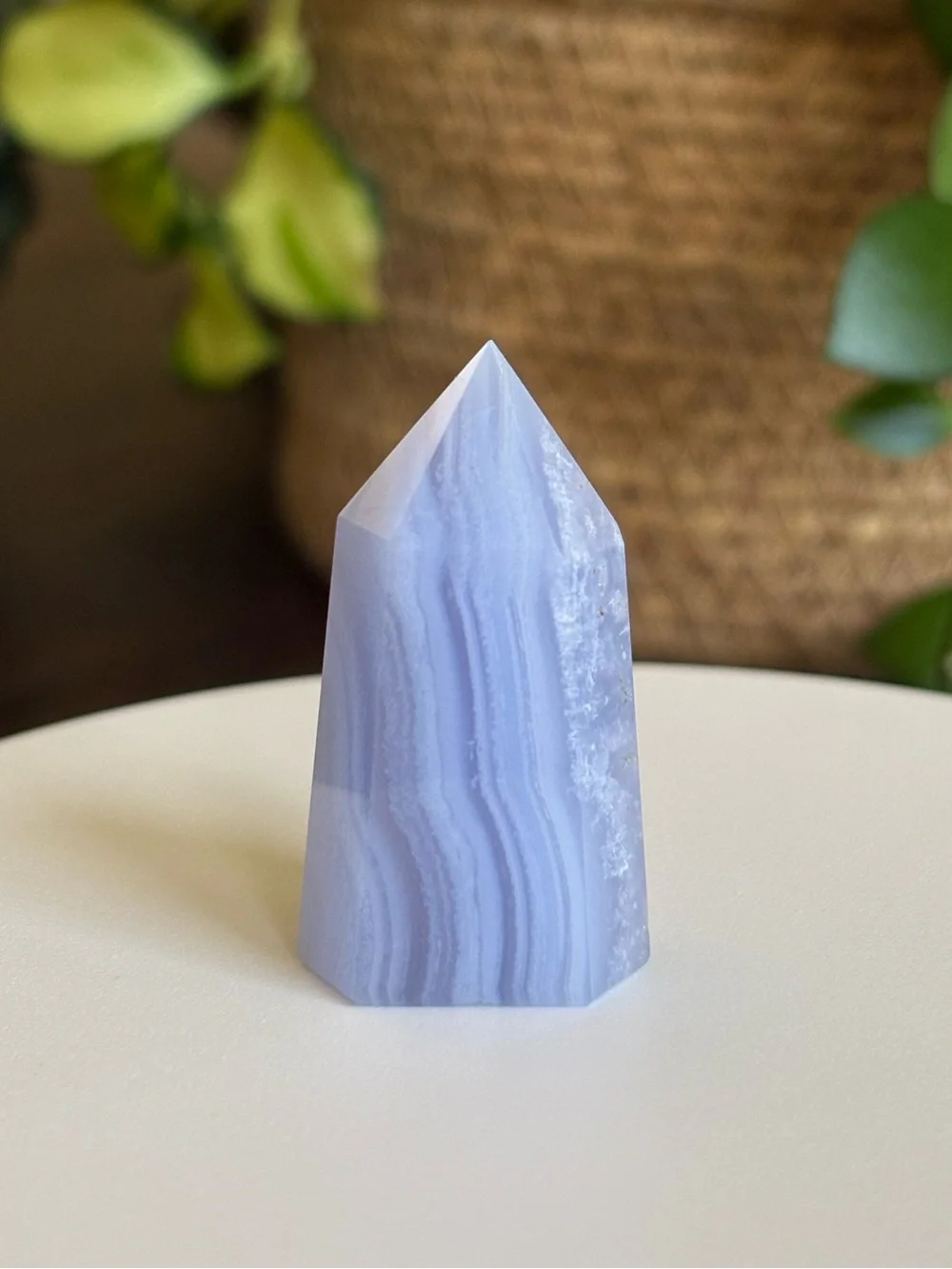 Small Blue Lace Agate Crystal Tower